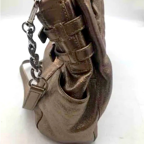 Michael Kors Gorgeous Metallic Bronze and Silver Tote Purse Bag - Picture 7 of 9